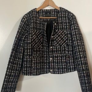 Bagatelle tweed shimmery pearl blazer